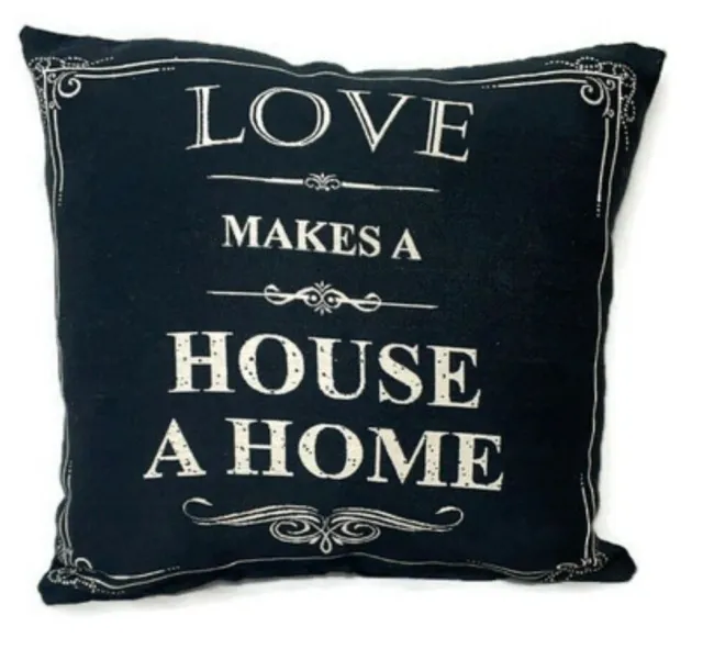 "Love Makes A House A Home" Romantic Gift Cushion Covers Family Quote 18x18"