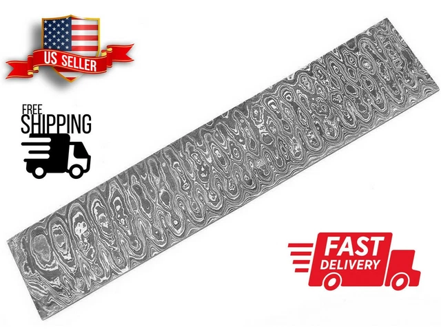 10" inch Hand Forged DAMASCUS STEEL Billet Bar for Knife Making "Ladder Pattern"