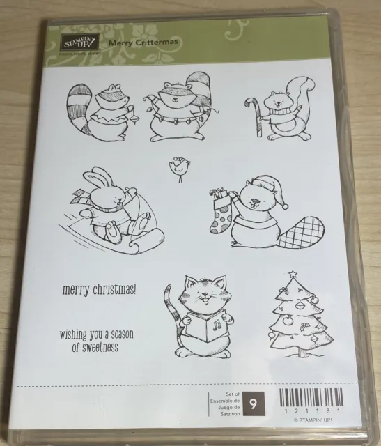 Stampin’  Up “MERRY CRITTERMAS” Stamp Set New￼