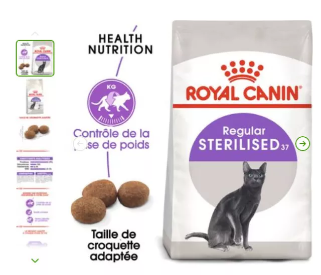 Croquettes chat stérélisé 7ans+ ROYAL CANIN 2 sacs Zip (7Kg) 1 neuf + 1 ouvert