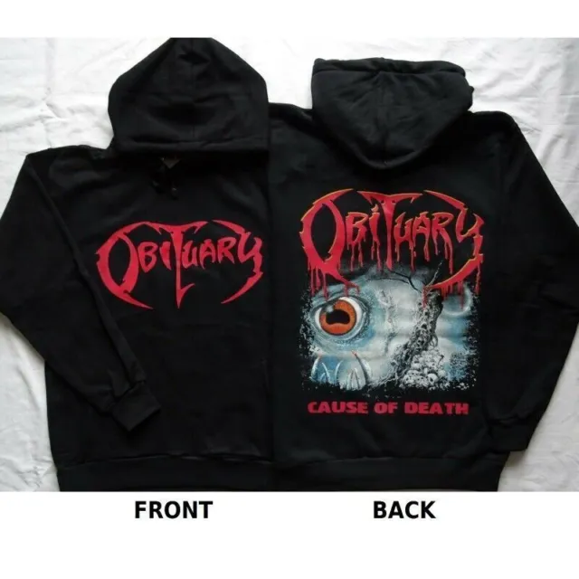 2 sides Obituary Band - Cause of Death Hoodie Black Unisex Size S-3XL BY1831