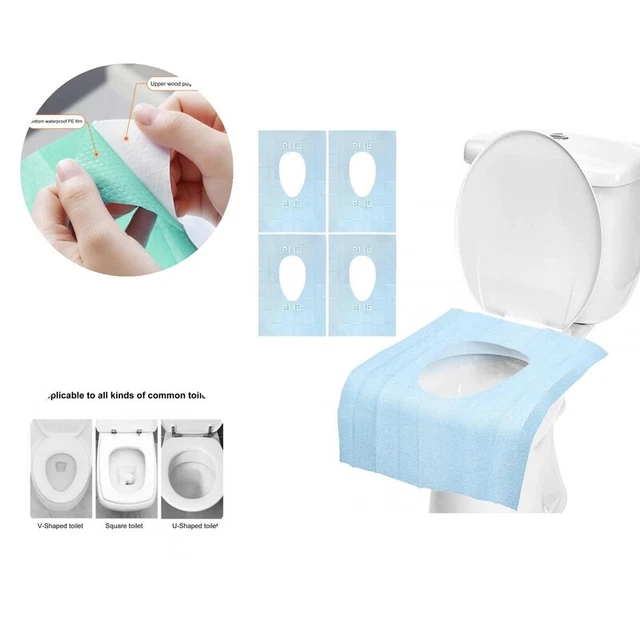 10 piezas funda de asiento para orinal enjuagable multipropósito inodoro esencial de viaje en avión