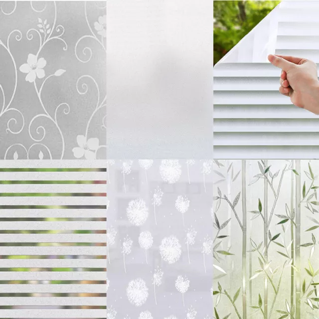 Privacy White Frosted`Window Film Frost Etched·Glass Static Plastic·Vinyl-UK*