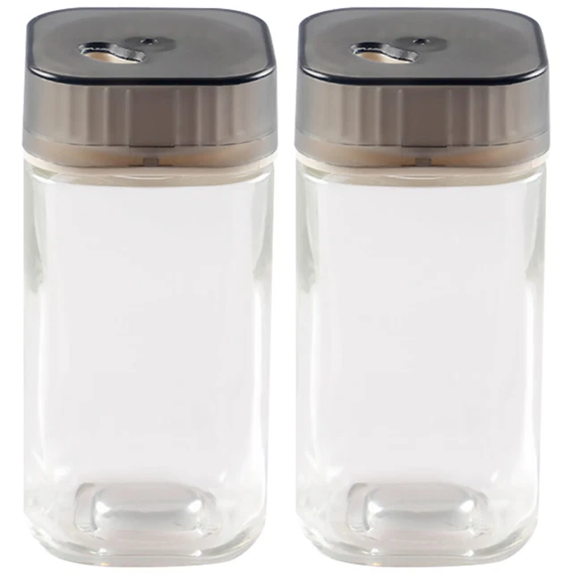 2 piezas de vidrio dispensador de condimento botella cruet