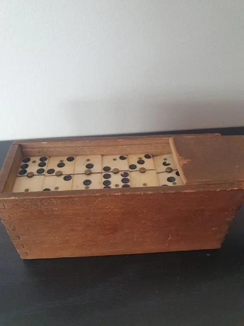 Jeu de dominos ancien en os et ébène - Collection