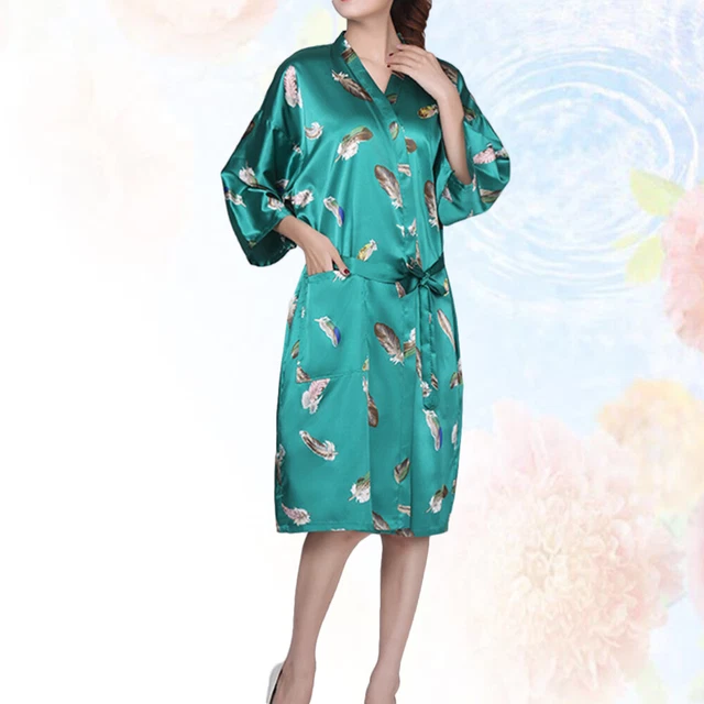 Abito da bagno floreale spa kimono parrucchiere fiori pigiama Miss