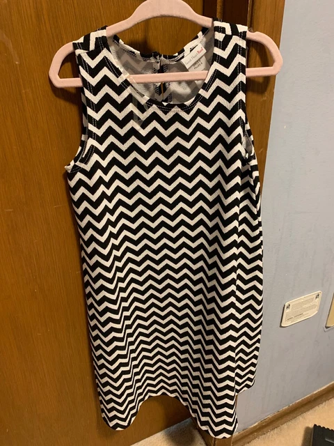 Sweet Heart Rose Girls Dress Size 6 White Black Striped New no Tags