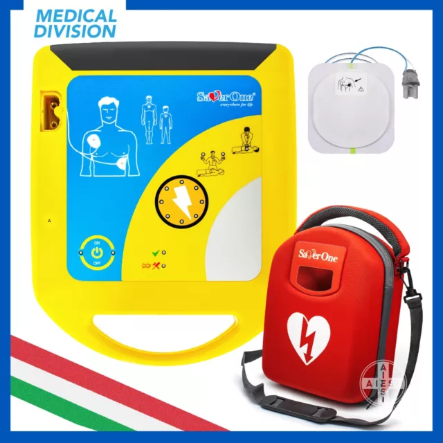 Defibrillatore semiautomatico placche adulti pediatriche batteria per Saver One