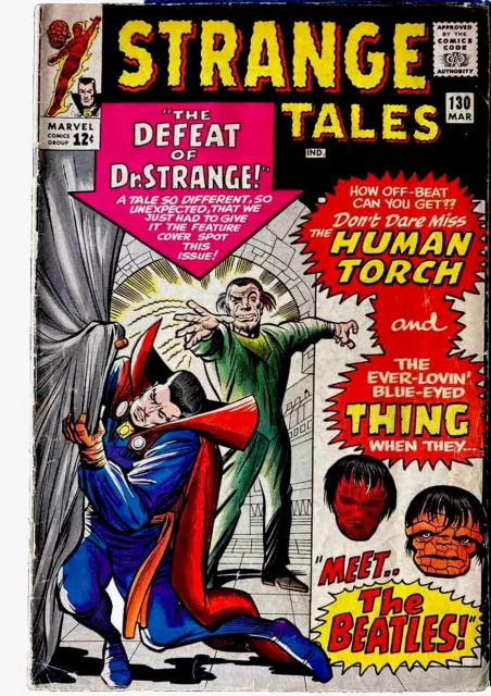 Strange Tales # 130 - The Beatles Cameo / Doctor Strange / Ditko - Marvel 1965