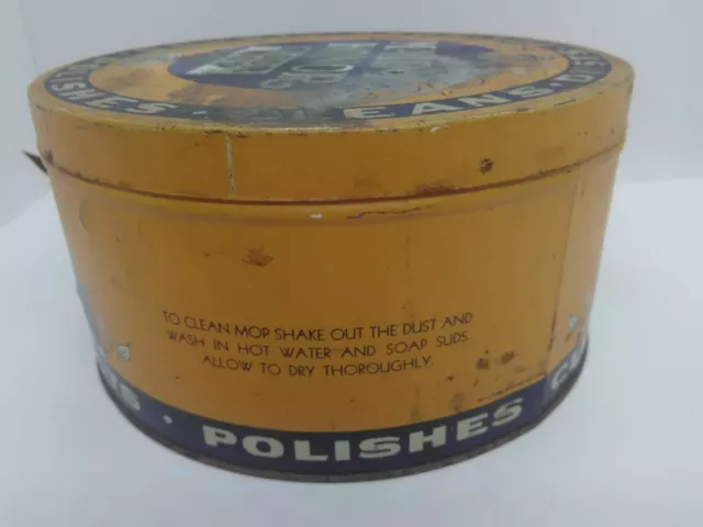 Advertising Tin Can Sears & Roebuck & Co. Maid Of Honor Oil Dusting Mop 1940’s 2