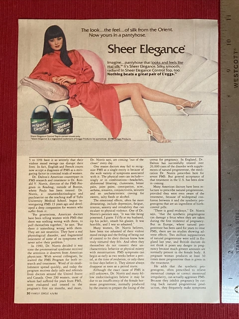 SHEER ELEGANCE PANTY Hose Sexy Model Legs 1984 Print Ad - Great To
