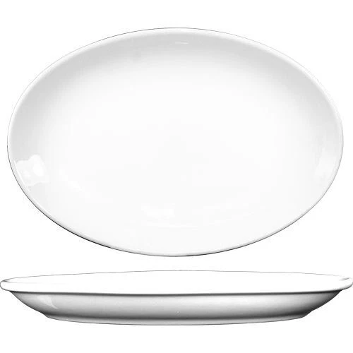 International Tableware DO-13 Torino Euro White 11.8 x 8 Platter - 12 / CS