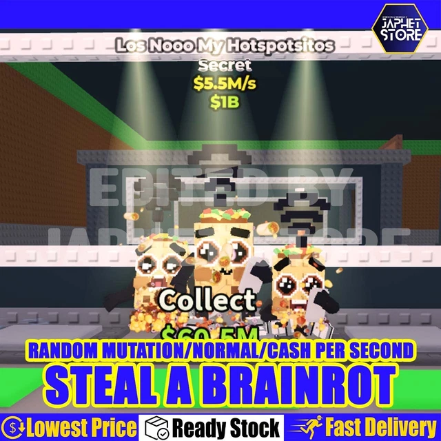 Los Nooo My Hotspotsitos 'Steal A Brainrot' Plush/Collectible – Roblox Figure With Random Traits/Mutations