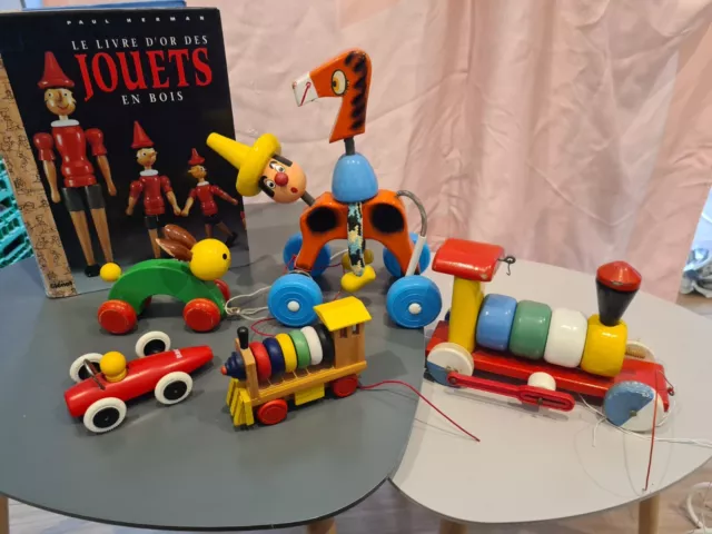 Lot de jouets d'éveil en bois : labyrinthe magnétique, planche de  motricité, jeux d'encastrement et cubes