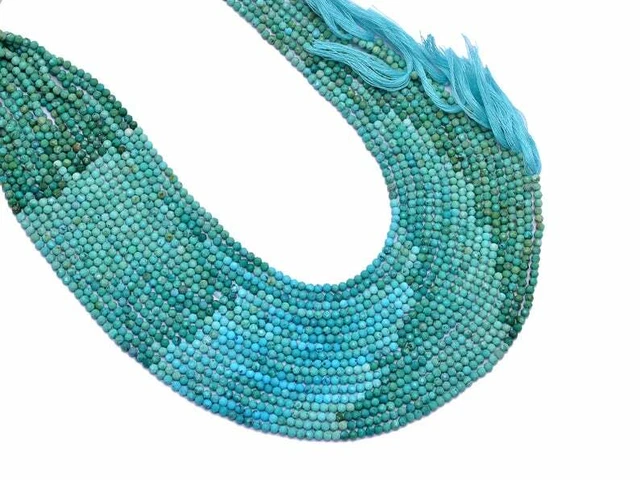 AAA Naturel Facettes Arizona Turquoise Pierre Précieuse Perles 13 " Brin 2mm-3mm