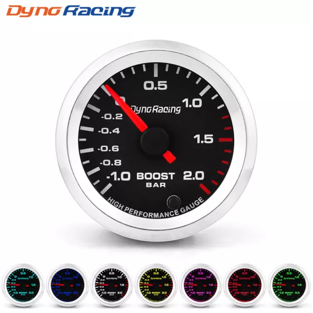 2'' 52mm Car 7 Color Backlight Pointer BAR Turbo Boost Gauge Pressure Meter 12V