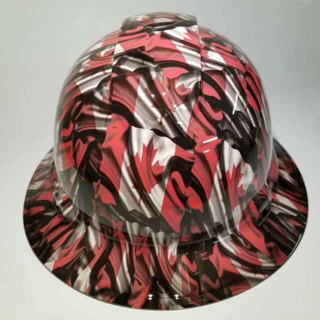 NEW FULL BRIM Hard Hat custom hydro dipped THE CANADIAN FLAG CUSTOM