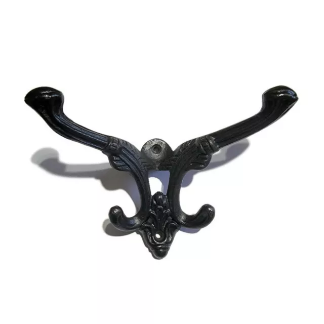 Cast Iron Hall Tree Double Hooks Coat Victorian Rustic Antique Vintage Farm
