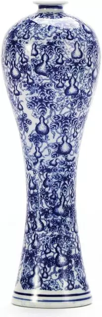 China Ceramic Vase Blue and White Porcelain Chinese Handmade Decorative Flower V