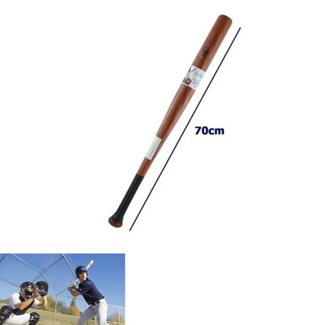 Batte de baseball robuste en bois massif pour enfants et adultes, jeu de plein air pratique d'entraînement en bois léger poignée antidérapante Softball Sports Slugger (81 cm