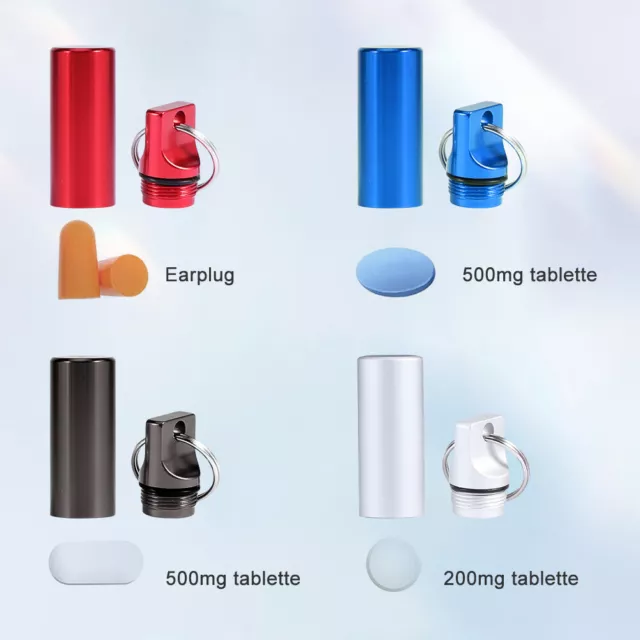 Aluminium Alloy Health Care For Travel Medicine Case With Keyring Pill Box