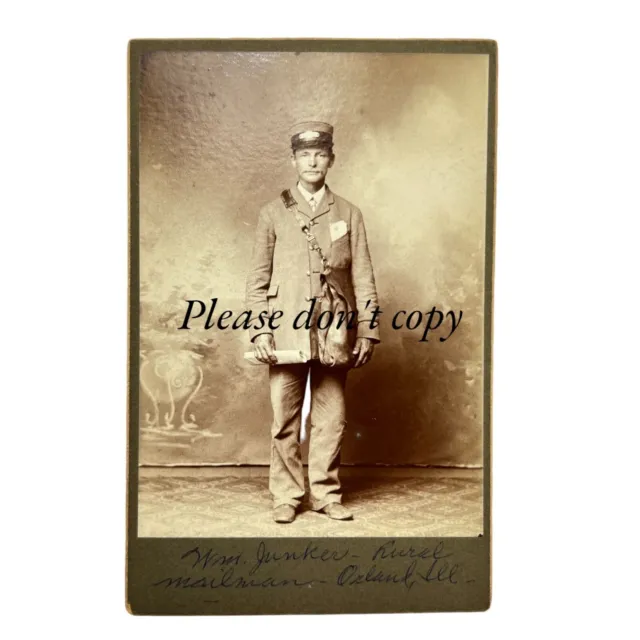 Rural Mailman Orland Park Illinois Named Occupational Photo Cabinet Card