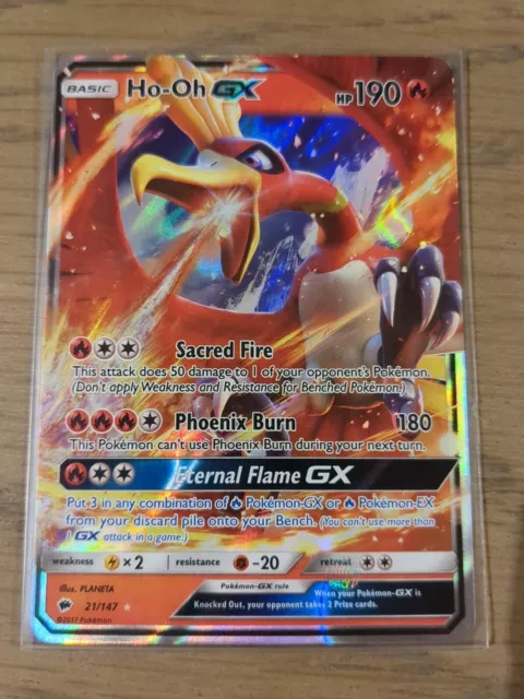 Ho-Oh GX 21/147 Near Mint Ultra Rare Burning Shadows Full Art