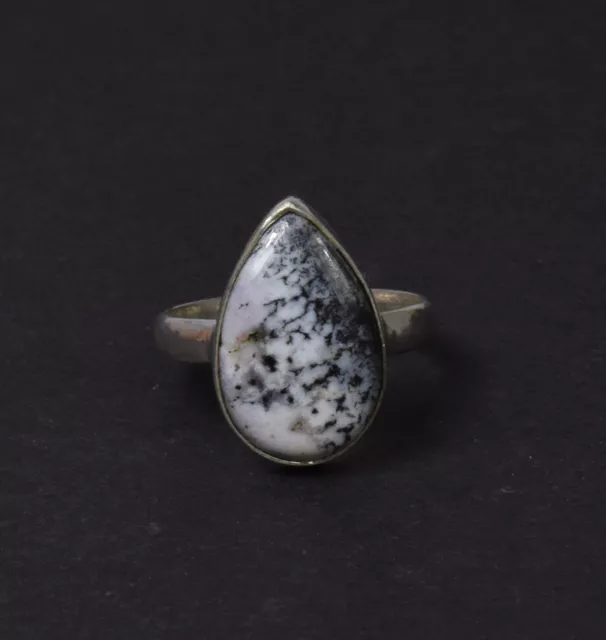 925 SOLID STERLING Silver Dendrite Opal Ring-6 us K559 $13.99 - PicClick AU
