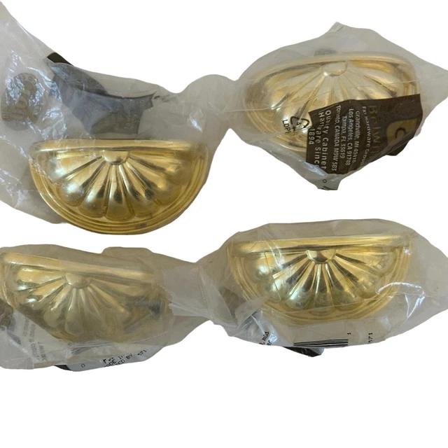 Belwith FKI Hardware Cabinet Drawer Pulls Handle Knobs Brass Lot of 4 NIB