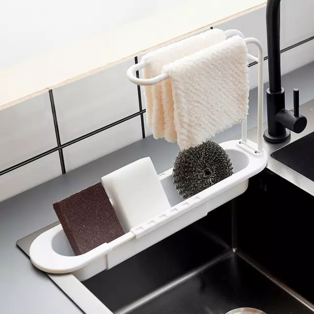 Portasciugamani regolabile sapone spugna portarubinetto telescopico