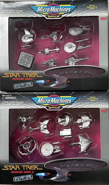 Micro Machines Star Trek TV Series 1 & 2 Collectors Pewter Edition Sets 1995 NEW
