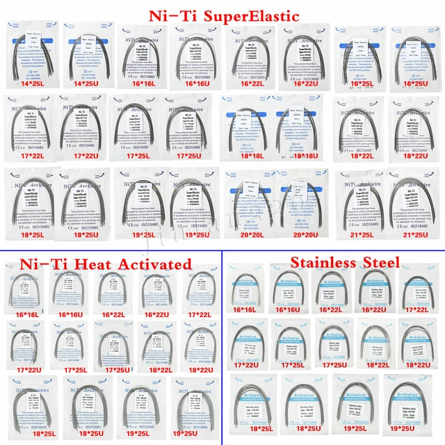 DENTAL ORTHODONTIC ARCH Wire Heat Thermal Activated /Niti/Stainless