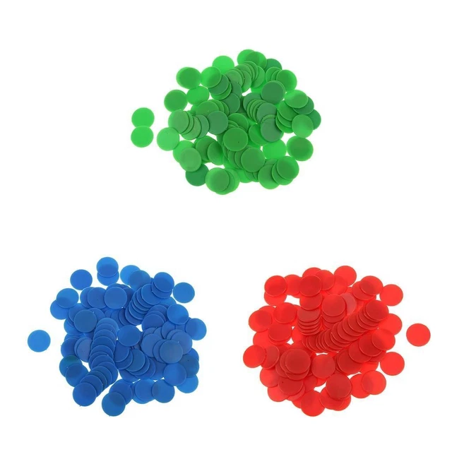 Maoww 500 Pcs Puces de Bingo Translucides 3/4 Po pour Cartes de Jeu de Bingo Couleurs Assorties