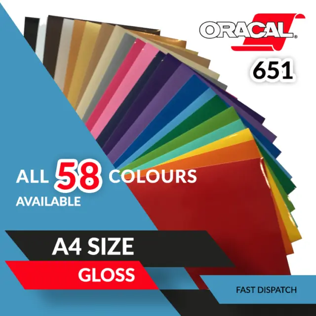 Hojas de vinilo autoadhesivas A4 Oracal 651 colores brillantes cameo cricut artesanías