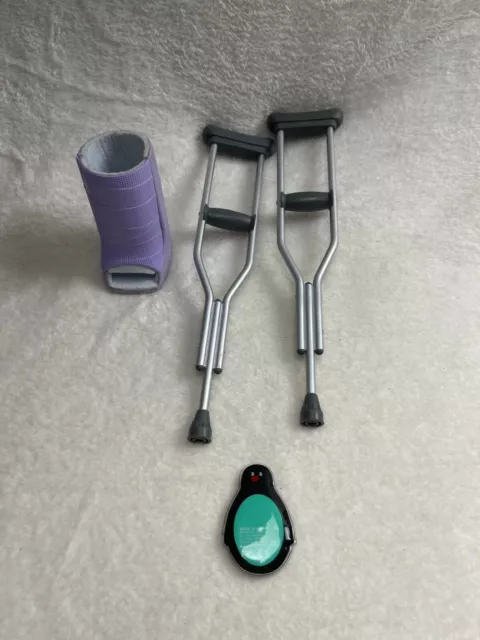 American Girl Crutches, leg cast and ice pack