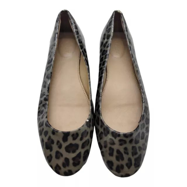 J. Crew Shoes 7 Gray leopard animal print ballet loafers Minimal Wear 36024