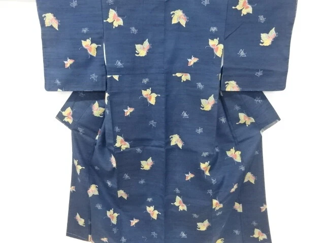 6796103: Japanese Kimono / Vintage Kimono / Fushi Tsumugi / Butterfly