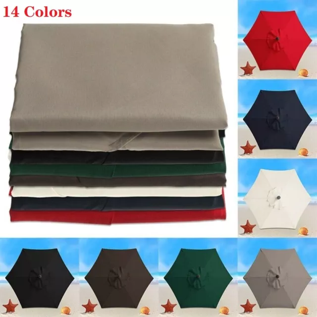 2m 2.7m 3m Cover 6 or 8 Arm Replacement Fabric Parasol Cover Garden Canopy Patio