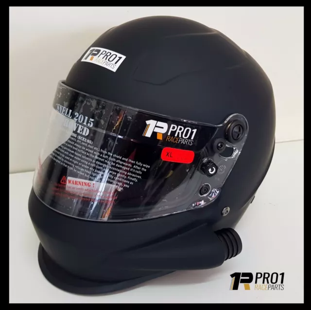 Matt Black Pro1 Full Face TOP AIR Snell 2020 Helmet Race car Speedway Drag