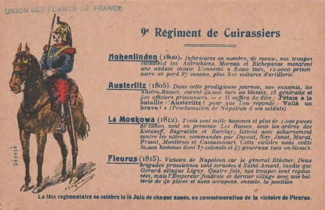 CPA Carte Postale du DRAPEAU 9 ème Regiment de Cuirassiers