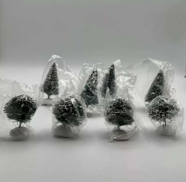 Department 56 Snow Village “Frosted Topiary Trees Set of 8” 5203-5 NEW