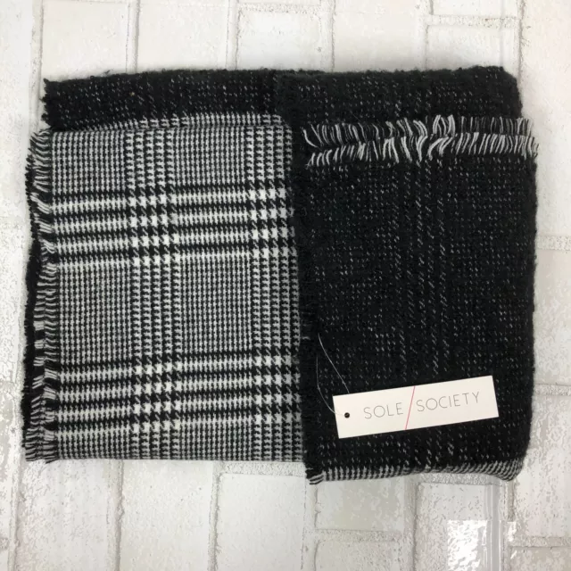 Sole / Society Women's NWT Black White Plaid Scarf ONE SIZE SS20011