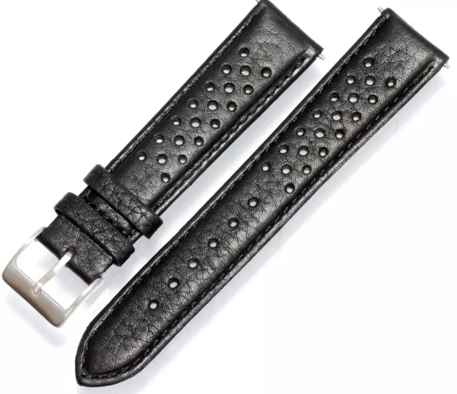 Perforated Leather Watch Strap fit TAG HEUER CARRERA, GRAND PRIX, RALLY, RACING