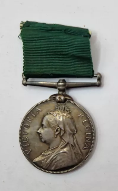 Victorian British Army Medal Long Service Volunteers Silver With Ribbon Unnamed