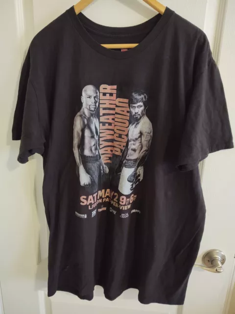 Mayweather Vs Pacquiao T-shirt Promo Mens Size XL Black Crew Neck