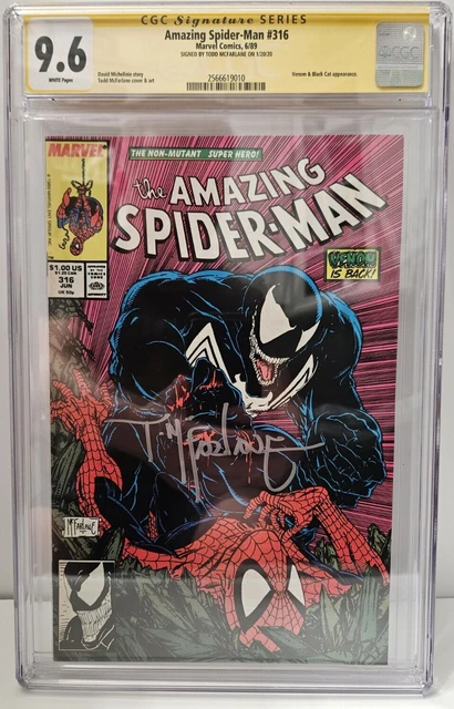 CGC 9.6 SS Amazing Spider-Man #316 Signed Todd McFarlane 1st Venom Cover Ap