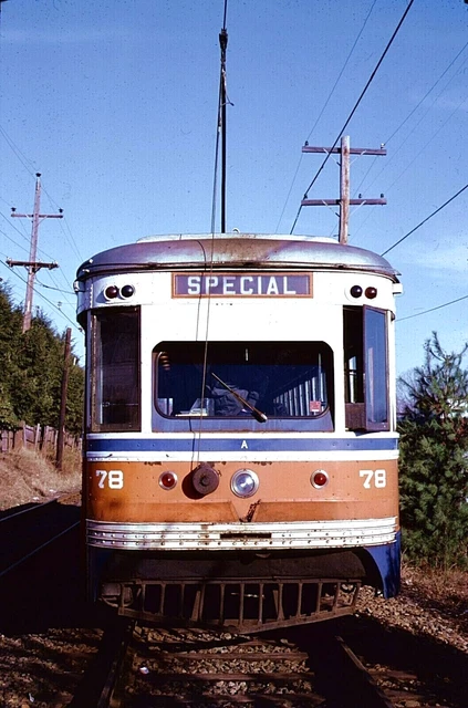 Original Kodachrome Slide Septa Red Arrow Trolley #78 March 1982