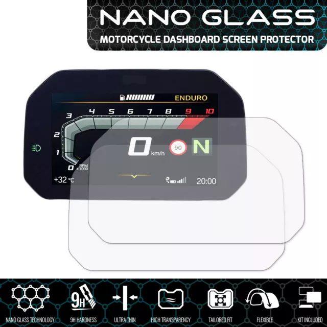 BMW R1250GS (2018+) Connectivity NANO GLASS Dashboard Screen Protector x 2