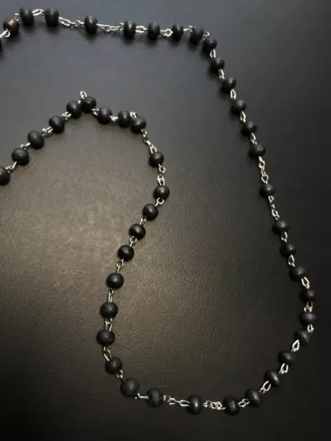 SANTA MUERTE ROSARY / Black wood beads/ Rose scented /Handmade! / FREE ...