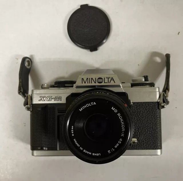 Minolta XG-M 35mm SLR Film Camera With Rokkor-X 45mm f/2 Lens Untested